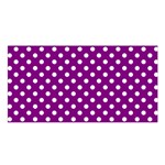 Polka Dots - White on Purple Violet Satin Shawl