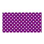 Polka Dots - White on Purple Violet Satin Wrap