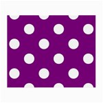 Polka Dots - White on Purple Violet Small Glasses Cloth (2 Sides)