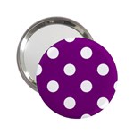 Polka Dots - White on Purple Violet 2.25  Handbag Mirror