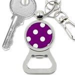 Polka Dots - White on Purple Violet Bottle Opener Key Chain