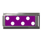 Polka Dots - White on Purple Violet Superlink Italian Charm (9mm)