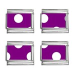 Polka Dots - White on Purple Violet 9mm Italian Charm (4 pack)