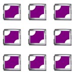 Polka Dots - White on Purple Violet Mega Link Italian Charm (9 pack)