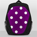 Polka Dots - White on Purple Violet Backpack Bag