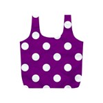 Polka Dots - White on Purple Violet Full Print Recycle Bag (S)
