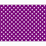 Polka Dots - White on Purple Violet Collage 11  x 14 