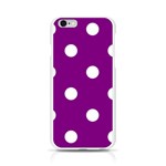 Polka Dots - White on Purple Violet Apple iPhone 6/6S Silicone Case (Transparent)