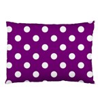 Polka Dots - White on Purple Violet Pillow Case (One Side)