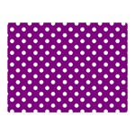 Polka Dots - White on Purple Violet Double Sided Flano Blanket (Mini)