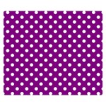 Polka Dots - White on Purple Violet Double Sided Flano Blanket (Small)
