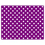 Polka Dots - White on Purple Violet Double Sided Flano Blanket (Medium)