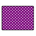 Polka Dots - White on Purple Violet Double Sided Fleece Blanket (Small) (Two Sides)