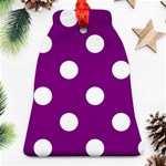 Polka Dots - White on Purple Violet Bell Ornament (Two Sides)
