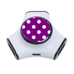 Polka Dots - White on Purple Violet Portable USB Hub (One Side)