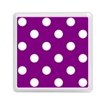 Polka Dots - White on Purple Violet Memory Card Reader with Storage (Square)