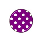 Polka Dots - White on Purple Violet Hat Clip Ball Marker
