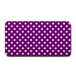 Polka Dots - White on Purple Violet Medium Bar Mat
