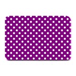 Polka Dots - White on Purple Violet Plate Mat