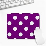 Polka Dots - White on Purple Violet Small Mousepad
