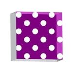 Polka Dots - White on Purple Violet 4 x 4  Acrylic Photo Block