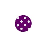 Polka Dots - White on Purple Violet 1  Mini Button