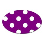 Polka Dots - White on Purple Violet Magnet (Oval)