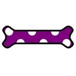 Polka Dots - White on Purple Violet Magnet (Dog Bone)