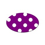Polka Dots - White on Purple Violet Sticker Oval (100 pack)