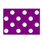 Polka Dots - White on Purple Violet Sticker A4 (10 pack)