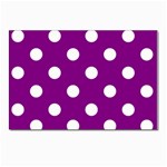 Polka Dots - White on Purple Violet Postcard 4 x 6  (Pkg of 10)