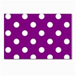 Polka Dots - White on Purple Violet Postcard 5  x 7 
