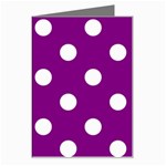 Polka Dots - White on Purple Violet Greeting Card