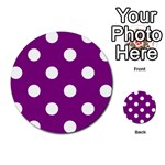 Polka Dots - White on Purple Violet Multi-purpose Cards (Round)