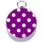 Polka Dots - White on Purple Violet Silver Compass