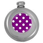 Polka Dots - White on Purple Violet Hip Flask (5 oz)