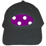 Polka Dots - White on Purple Violet Black Cap