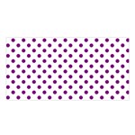 Polka Dots - Purple Violet on White Satin Shawl