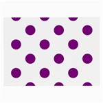 Polka Dots - Purple Violet on White Large Glasses Cloth (2 Sides)