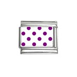 Polka Dots - Purple Violet on White Italian Charm (9mm)