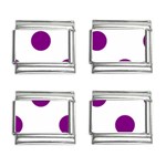 Polka Dots - Purple Violet on White 9mm Italian Charm (4 pack)