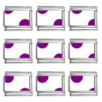Polka Dots - Purple Violet on White 9mm Italian Charm (9 pack)