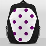 Polka Dots - Purple Violet on White Backpack Bag