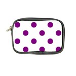 Polka Dots - Purple Violet on White Coin Purse