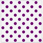 Polka Dots - Purple Violet on White Canvas 16  x 16 