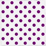 Polka Dots - Purple Violet on White Canvas 20  x 20 