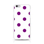 Polka Dots - Purple Violet on White Apple iPhone 6/6S Silicone Case (Transparent)
