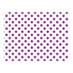 Polka Dots - Purple Violet on White Double Sided Flano Blanket (Mini)
