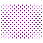 Polka Dots - Purple Violet on White Double Sided Flano Blanket (Small)