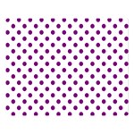 Polka Dots - Purple Violet on White Double Sided Flano Blanket (Large)